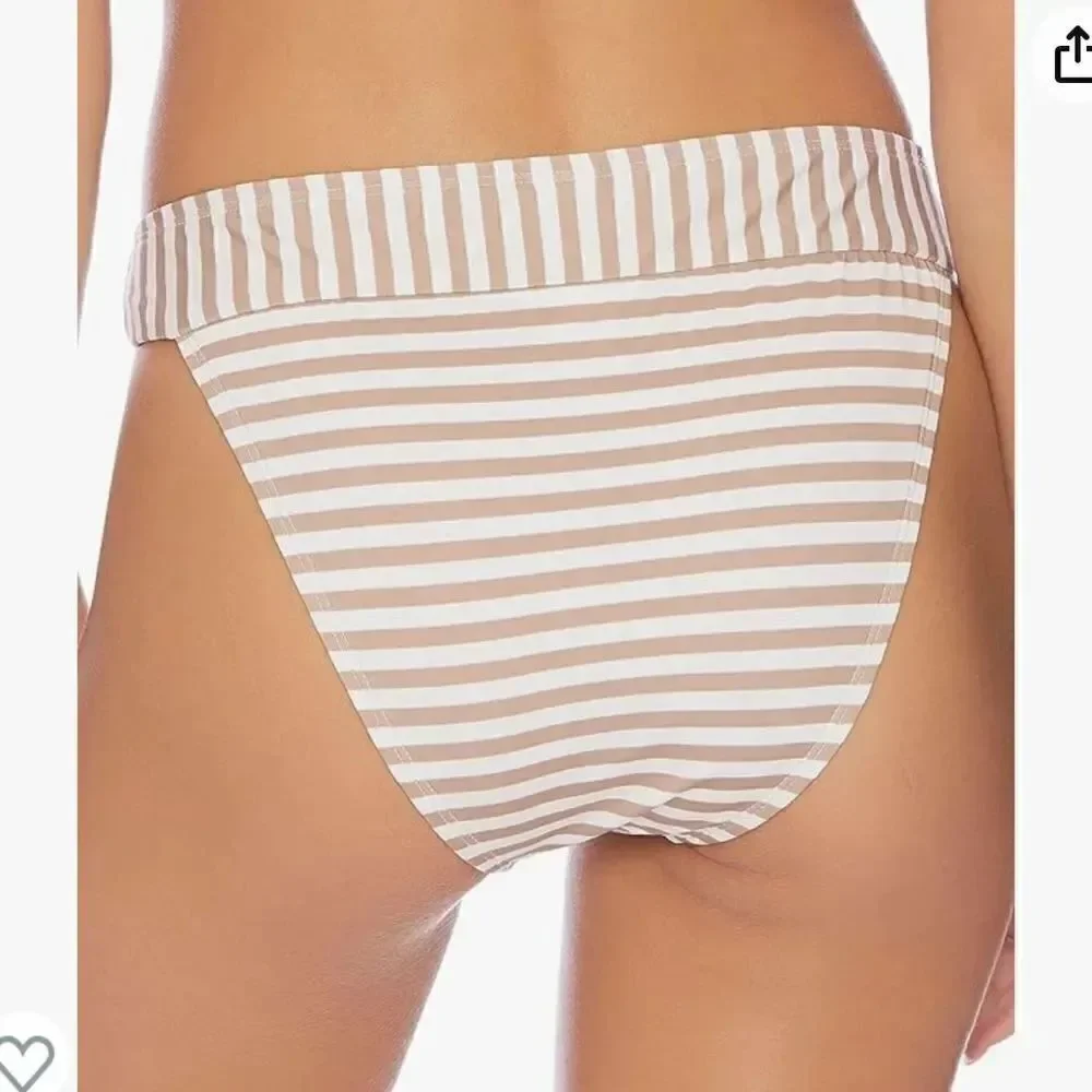 New VYB Standard Maya Vintage High Waist Swimsuit Bikini Bottom Medium WHITE